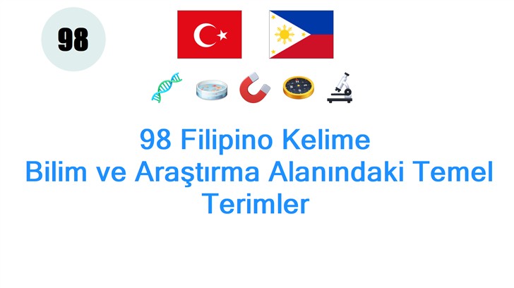 98 Filipino Kelime: Bilim ve Araştırma Alanındaki Temel Terimler